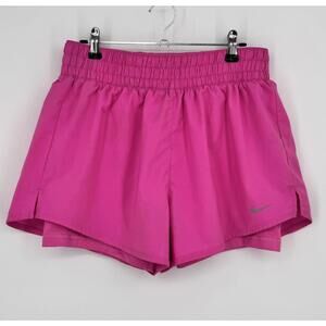 Nike Dri-FIT Running Shorts Womens Medium Pink Tempo Athletic Gym Lined Training